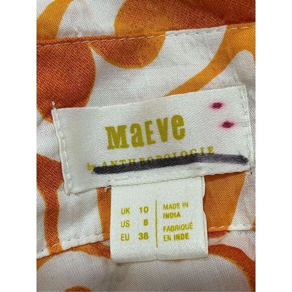 Anthropologie x Maeve Printed Wrap Shirt Dress Size 8 - Picture 8 of 8